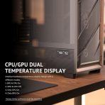 Antec Flux PRO Full Tower PC Case with Tempered Glass, Black/Wood, 6 Pre-Installed Fans, USB Type-C, E-ATX/ATX/mATX/mITX Compatibility - Image 3