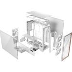 Antec Flux PRO Full Tower PC Case with Tempered Glass, White/Wood, 6 Pre-Installed Fans, USB Type-C, E-ATX/ATX/mATX/mITX Compatibility - Image 7