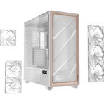 Antec Flux PRO Full Tower PC Case with Tempered Glass, White/Wood, 6 Pre-Installed Fans, USB Type-C, E-ATX/ATX/mATX/mITX Compatibility - Image 5