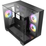 Antec CX600M Trio ARGB Mini Tower Gaming Case, Black, Tempered Glass Panels, Dual Chamber Design, Vertical Cooling, Pre-Installed ARGB Fans, Water Cooling Support, - Image 8