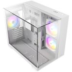 Antec CX600M Trio ARGB Mini Tower Gaming Case, White, Tempered Glass Panels, Dual Chamber Design, Vertical Cooling, Pre-Installed ARGB Fans, Water Cooling Support - Image 4