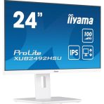 iiyama 24 Inch IPS Monitor XUB2492HSU-W6, Height Adjustable, Full HD, 100Hz, 0.4ms, FreeSync, HDMI, Display Port, USB Hub, White - Image 3