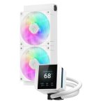 DeepCool Mystique 240 WH ARGB Liquid CPU Cooler with 2.83" TFT LCD Display, 240mm Radiator, Addressable RGB Fans, Hydro Bearing, and Wide Compatibility for Intel & AMD Sockets