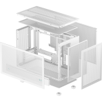 DeepCool CH260 White Micro-ATX Case, High-Airflow Compact PC Case with Tempered Glass Panel, USB-C Port, Supports 360mm Radiator, ATX PSU, Black - Image 2