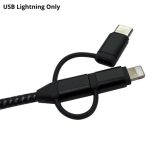 NEWlink 1.2m 3-in-1 USB Charging Cable, USB-A To USB Micro, USB-A To USB-C, USB-A to Lightning - Black - Image 2
