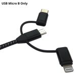 NEWlink 1.2m 3-in-1 USB Charging Cable, USB-A To USB Micro, USB-A To USB-C, USB-A to Lightning - Black - Image 4
