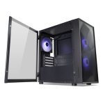 TecWare Forge M2 mATX PC Case, Compact High Airflow Mesh Front Panel, 3 x ARGB Fans Included, Hinged Tempered Glass Door, Supports 240mm Radiator, mATX/ITX, Black - Image 3