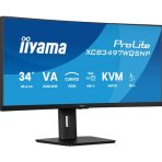 iiyama ProLite Curved Monitor XCB3497WQSNP-B1 34" VA Ultra-Wide Screen with KVM Switch, LAN, USB-C Dock, 0.4ms, 120Hz, HDMI, DisplayPort, Speakers, Height Adjustment - Image 5