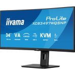 iiyama ProLite Curved Monitor XCB3497WQSNP-B1 34" VA Ultra-Wide Screen with KVM Switch, LAN, USB-C Dock, 0.4ms, 120Hz, HDMI, DisplayPort, Speakers, Height Adjustment - Image 6