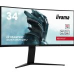 iiyama G-Master Red Eagle Curved Gaming Monitor, GCB3484WQSU-B1, 34 Inch, Black, 3440 x 1440, 0.4ms, 180hz, FreeSync, HDMI, Display Port, USB-Hub, Height Adjustable, Swivel, VESA - Image 2