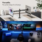 VonHaus Dual Monitor Stand for 13-32 Inch Screens, Twin Monitor Mount with Desk Clamp, Height Adjustable, Easy Assemble Stand with Full Tilt, Rotation & Swivel Arms, VESA 75x75 & 100x100mm - Image 2
