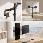 VonHaus Dual Monitor Stand for 13-32 Inch Screens, Twin Monitor Mount with Desk Clamp, Height Adjustable, Easy Assemble Stand with Full Tilt, Rotation & Swivel Arms, VESA 75x75 & 100x100mm - Image 4