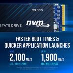 PNY (M280CS1030-500-RB) CS1030 M.2 NVMe 500GB SSD, PCIe Gen3 x4, Sequential Read of up to 2,000 MB/s and Write of up to 1,100 MB/s - Image 3