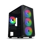 Tecware Forge M Omni Micro-ATX Case - Key-Lockable Tempered Glass, High-Airflow Mesh Front, 4 x 120mm Fans Pre-Installed, mATX/ITX Support, Black - Image 2