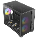 Antec FLUX M Mini Tower PC Case - Tempered Glass, Steel/Plastic, 6 PWM Fans, USB-C, Mirco-ATX/ITX Compatibility - Image 2