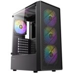 Antec AX26 RGB Elite Mid-Tower Gaming PC Case - Pre-Installed 4 x 120mm Fixed-RGB Fans, Tempered Glass Side Panel, High-Airflow Mesh Front - ATX/Micro-ATX/ITX