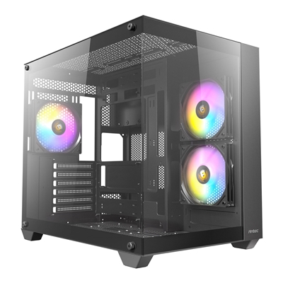 ANTEC CX800 Mid Tower Gaming Case, Black, 270 Full-view tempered glass, 3 x 120mm ARGB reverse fans, 1x USB 2.0 / 1x USB 3.0, ATX, Micro ATX, ITX