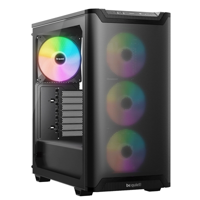 be quiet! Pure Base 501 LX Airflow Window Black ATX Mid Tower Case with USB-A, USB-C, 4 x Light Wings LX Black ARGB PWM Fans
