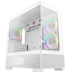 DeepCool CG380 3F Micro-ATX Gaming Case WhitePanoramic Tempered Glass Side Panel, Mesh Airflow Front, 3 Pre-Installed ARGB Fans, USB-C & USB-A Front I/O, Spacious SFF/mATX/ITX Build Support