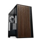 TecWare Timber ATX PC Case, High Airflow Mid Tower with Wood Front Panel, 4 Pre-Installed 120mm Fans, Tool-Free Dual Glass Panels, USB-C, Supports 360mm Radiators, ATX/mATX/ITX - Black