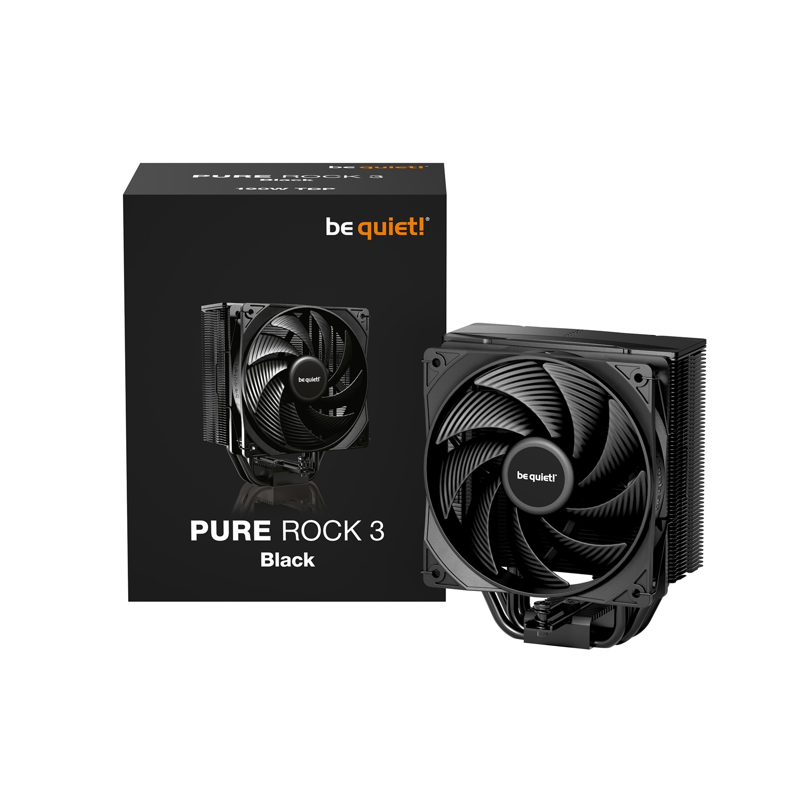 be quiet! Pure Rock 3 CPU Cooler, Universal Socket, Pure Wings 3 PWM Fan, 2000RPM, only 31.2dB(A) at maximum fan speed, 190W TDP, 3-year manufacturers warranty