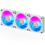 Gigabyte AORUS EZ Chain Fan 120 Ice 120mm ARGB Fans with Easy Daisy-Chain Setup 3-Pack White