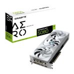 Gigabyte NVIDIA GeForce RTX 5080 AERO OC SFF 16GB GDDR7 Graphics Card, 10752 CUDA Cores, 2730 MHz Core Clock, Triple Fan, White, RGB, 3x DisplayPorts / 1x HDMI Ports