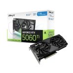 PNY NVIDIA GeForce RTX 5060 Ti 16GB DUAL OC 16GB, GDDR7 Graphics Card, 4608, Cuda Cores, 2407MHZ Core Clock, Dual Fan, 3 x DisplayPort / 1x HDMI Port