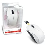 Genius NX-7000 Wireless Mouse, 2.4 GHz with USB Pico Receiver, Adjustable DPI levels up to 1200 DPI, 3 Button with Scroll Wheel, Ambidextrous Design, White