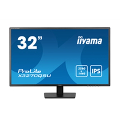 iiyama PROLITE X3270QSU-B1 32 Inch IPS Monitor, Black, 2560x1440, 3ms, 100hz, FreeSync, HDMI, Display Port, USB Hub, Speakers, Int PSU, VESA