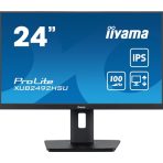 iiyama PROLITE XUB2492HSU-B6 24 inch IPS Monitor, Full HD, 0.4ms, HDMI, DisplayPort, USB Hub, Freesync, 100Hz, Speakers, Black, Internal PSU, VESA, Height Adjustable, Pivot