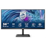 Philips 346E2LAE/00 WQHD 34 Inch Monitor, 1ms, Freesync, HDMI, DisplayPort, USB-C, USB Hub, Speakers, VESA, Height Adjust