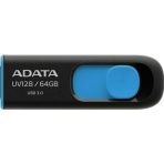 Adata UV128 64GB USB 3.2 Gen 1 Flash Drive, Capless Design, Black/Blue