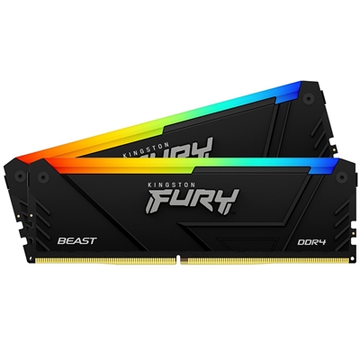 Kingston FURY Beast KF432C16BB2AK2/32 System Memory, RGB, 32GB, (2x16GB) 3200MHz, DDR4, Non-ECC