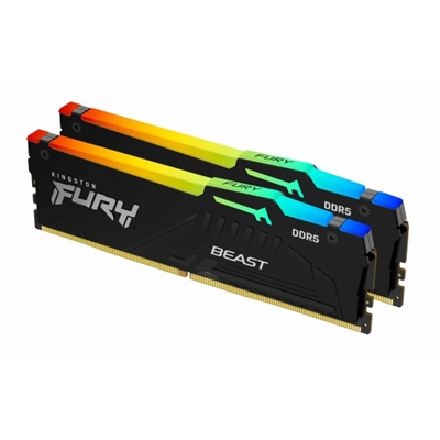 Kingston FURY Beast KF556C40BBAK2-16 16GB RGB (2x8GB) System Memory, DDR5, 5600MHz, CL40, Black, 288 Pin